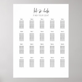 Póster Elegante y moderno gráfico de asientos con nombres