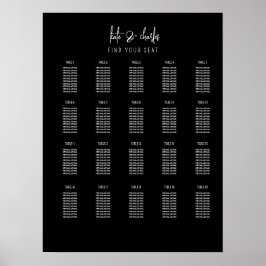 Póster Elegante y moderno gráfico de asientos con nombres
