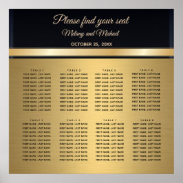 Póster Elegante y moderno gráfico de asientos de boda dor