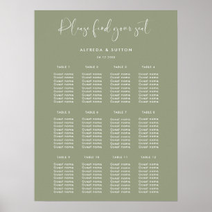 Póster Elegante y moderno gráfico de asientos de boda ver