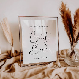 Póster Elegante y moderno Rótulo boda de nuestro libro de