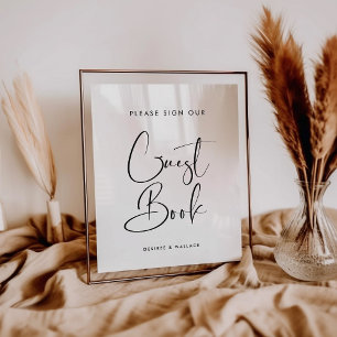 Póster Elegante y moderno Rótulo boda de nuestro libro de