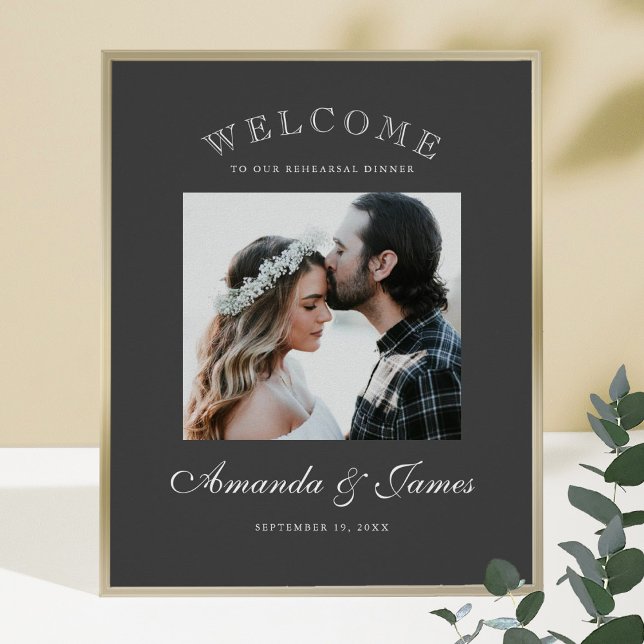 Póster Elegante y simple bienvenida a un Boda gris modern (Subido por el creador)