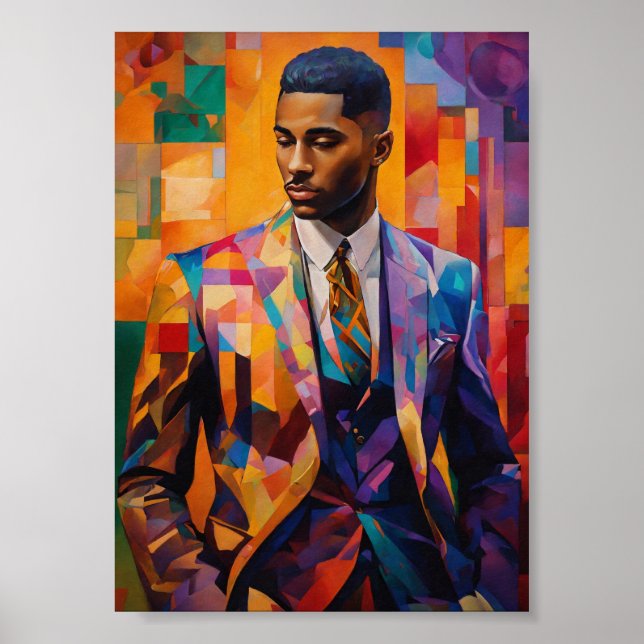 Póster Elegante y sofisticado caballero Harlem Renaissanc (Frente)