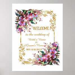 Póster Elegante y vibrante Boda de flores orquídeas