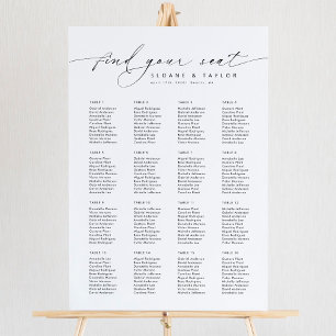 Póster Elegantes 16 Mesas Encuentran Su Asiento