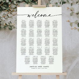 Póster Elegantes 24 Mesas Carta de Asientos de Bienvenida