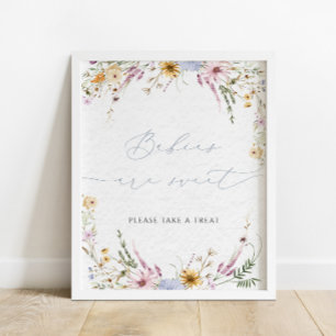 Póster Elegantes bebés de flores silvestres son Rótulo du