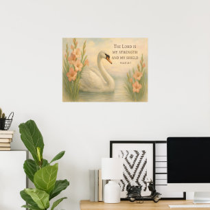 Póster Elegantes cisnes elegantes de agosto Inspiración c