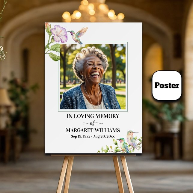 Póster Elegantes Colibríes Foto Floral Funeral (Subido por el creador)