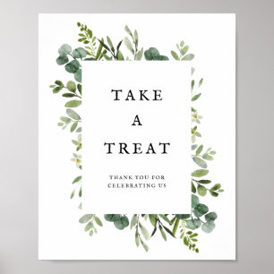 Póster Elegantes favores de bodas de vegetación