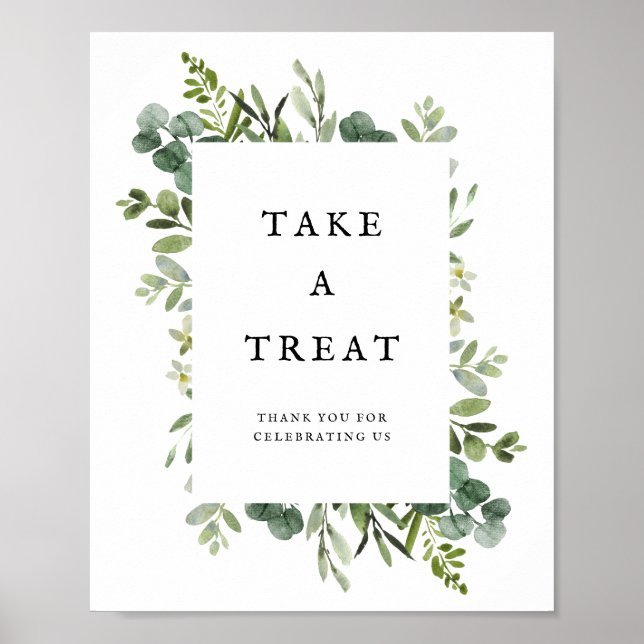 Póster Elegantes favores de bodas de vegetación (Frente)