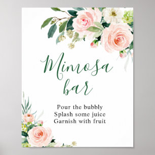 Póster Elegantes flores rosadas de Mimosa para cartel de