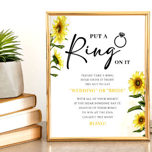 Póster Elegantes girasoles   Rótulo Ring Game Bridal Show