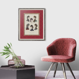 Póster Elegantes Gorras femeninas y Bonnets Vintage victo