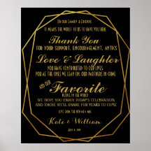 Elegantes huéspedes de Art Deco Gold & Black Thank