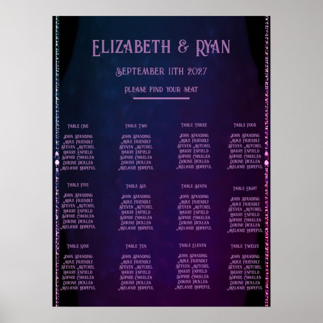Póster Elegantes invitaciones de malva y bodas de oro (Frente)