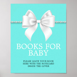 Póster Elegantes Libros de Baby Shower de Tiffany para Ró