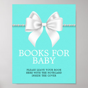 Póster Elegantes Libros de Baby Shower de Tiffany para Ró