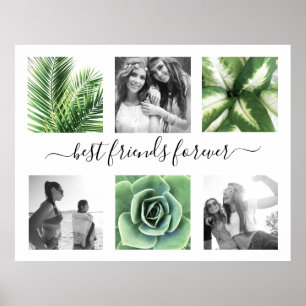 Póster Elegantes mejores amigos para siempre 6 collage de