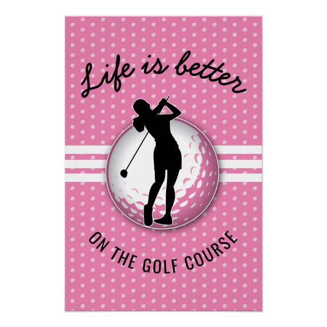 Póster Elegantes mujeres diseño de golf (Anverso)