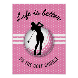 Póster Elegantes mujeres diseño de golf