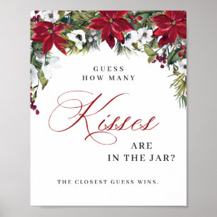 Póster Elegantes Navidades de la Poinsettia Roja Ducha Br