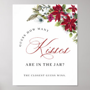 Póster Elegantes Navidades de la Poinsettia Roja Ducha Br