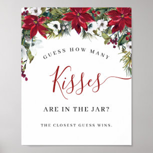 Póster Elegantes Navidades de la Poinsettia Roja Ducha Br