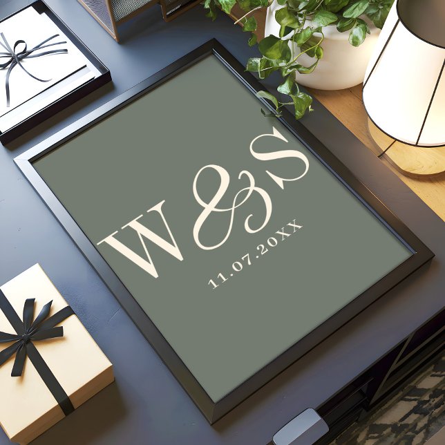 Póster Elegantes parejas de bodas iniciales de sabios (Subido por el creador)