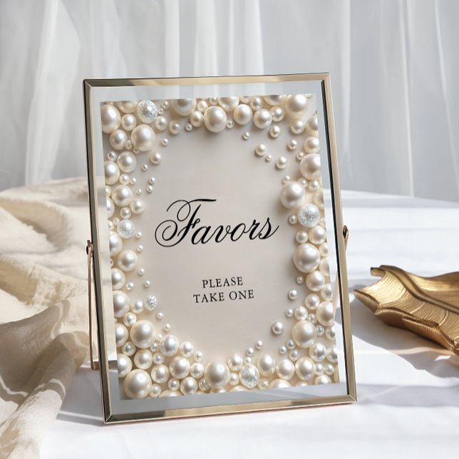Póster Elegantes Pearls Bridal Shower Favor (Subido por el creador)