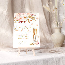 Póster Elegantes Pearls & Prosecco Floral Bridal Mimosa B