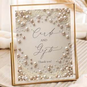 Póster Elegantes perlas pasteles y tarjetas de diamantes