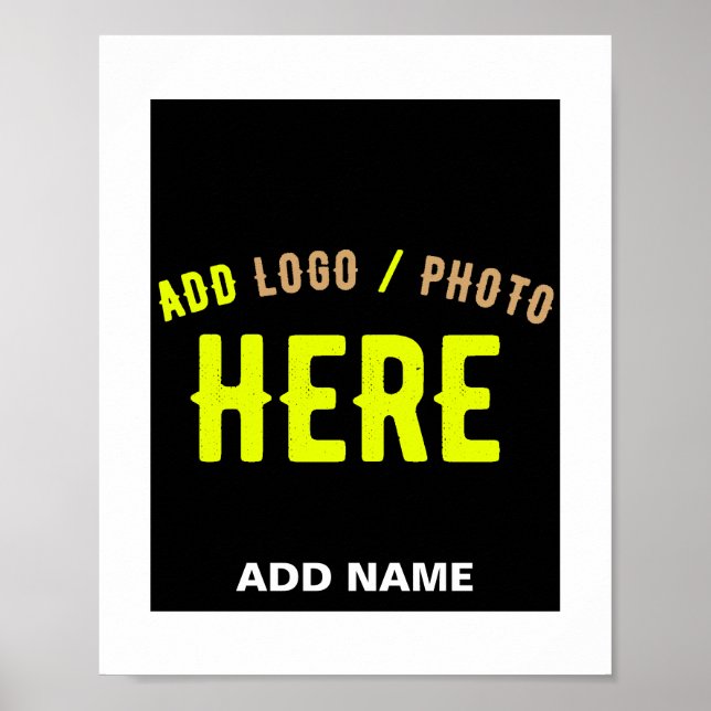 PÓSTER ELEGANTES PERSONALIZABLES NEGROS MODERNOS DE MARCA (Frente)