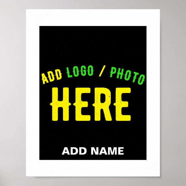 PÓSTER ELEGANTES PERSONALIZABLES NEGROS MODERNOS DE MARCA (Frente)