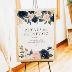 Póster Elegantes Petals de Rubor de la Marina y ducha de 