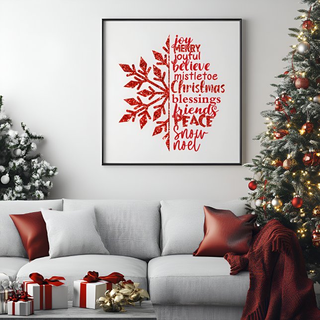 Póster Elegantes Purpurinas Navidades de copos de nieve T (Subido por el creador)
