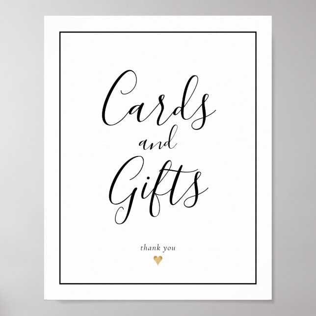 Póster Elegantes tarjetas de caligrafía y Rótulo de regal (Frente)
