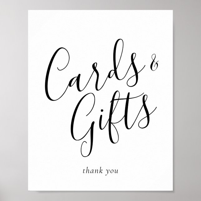 Póster Elegantes tarjetas de caligrafía y Rótulo de regal (Frente)