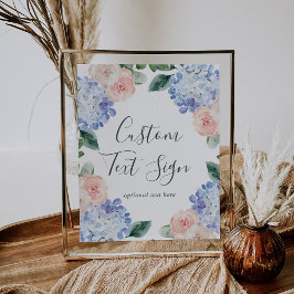 Póster Elegantes tarjetas de hidrangea y regalos Personal