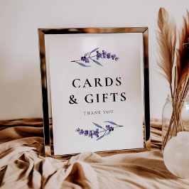 Póster Elegantes tarjetas de lavadora floral y Rótulo de 