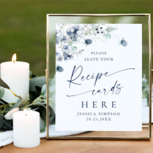 Póster Elegantes Tarjetas De Receta De Foliage De Inviern