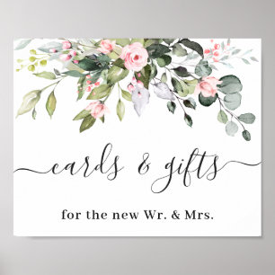 Póster Elegantes tarjetas Eucalyptus y Rótulo Boda de Reg