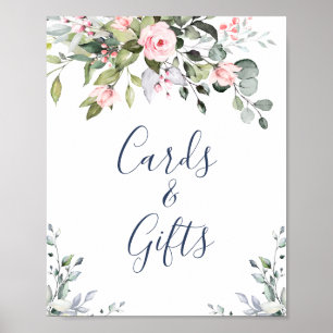 Póster Elegantes tarjetas Eucalyptus y Rótulo Boda Regalo