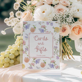 Póster Elegantes tarjetas y regalos de ducha de novias fl