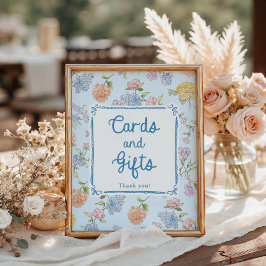 Póster Elegantes tarjetas y regalos de ducha de novias fl