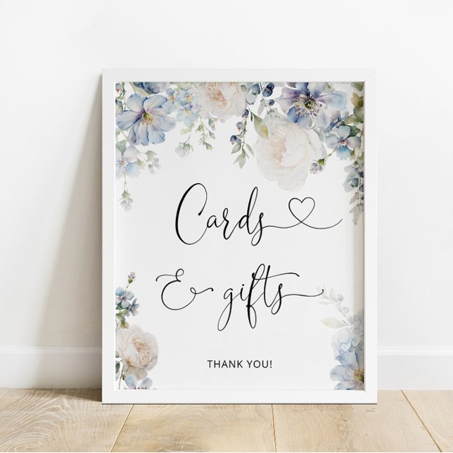 Póster Elegantes tarjetas y regalos de flores azules turc (Subido por el creador)