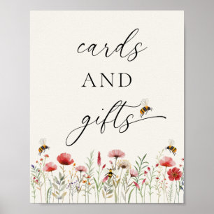 Póster Elegantes tarjetas y regalos de flores silvestres 