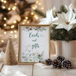 Póster Elegantes tarjetas y regalos de invierno de siempr