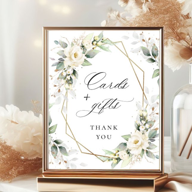 Póster Elegantes tarjetas y regalos de rosas blancas past (Subido por el creador)